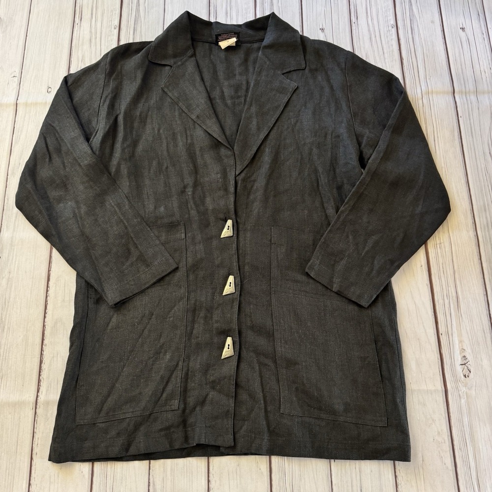 Nanette Lepore‎ Nanette Keller Linen Jacket Blazer Lagenlook USA Women Medium